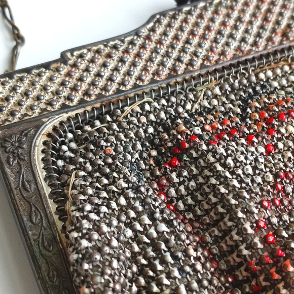 Antique / Vintage French Art Nouveau Style Chainmail Mini Purse Early 1900's - Picture 10 of 13